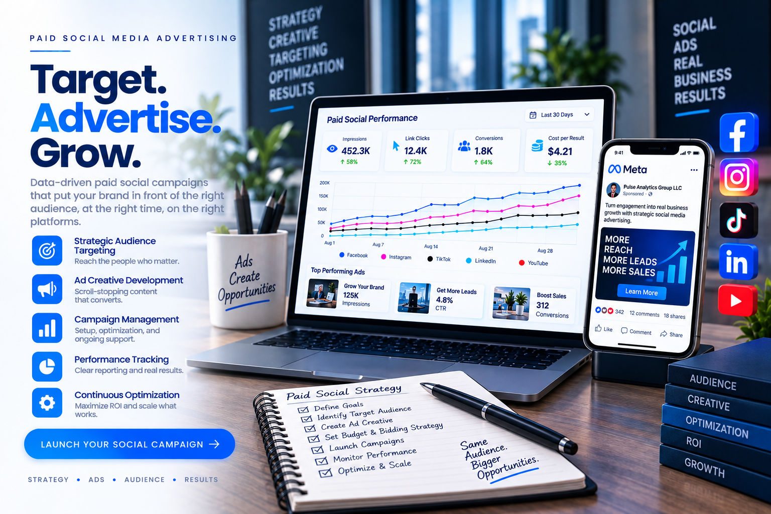 Paid social media advertising