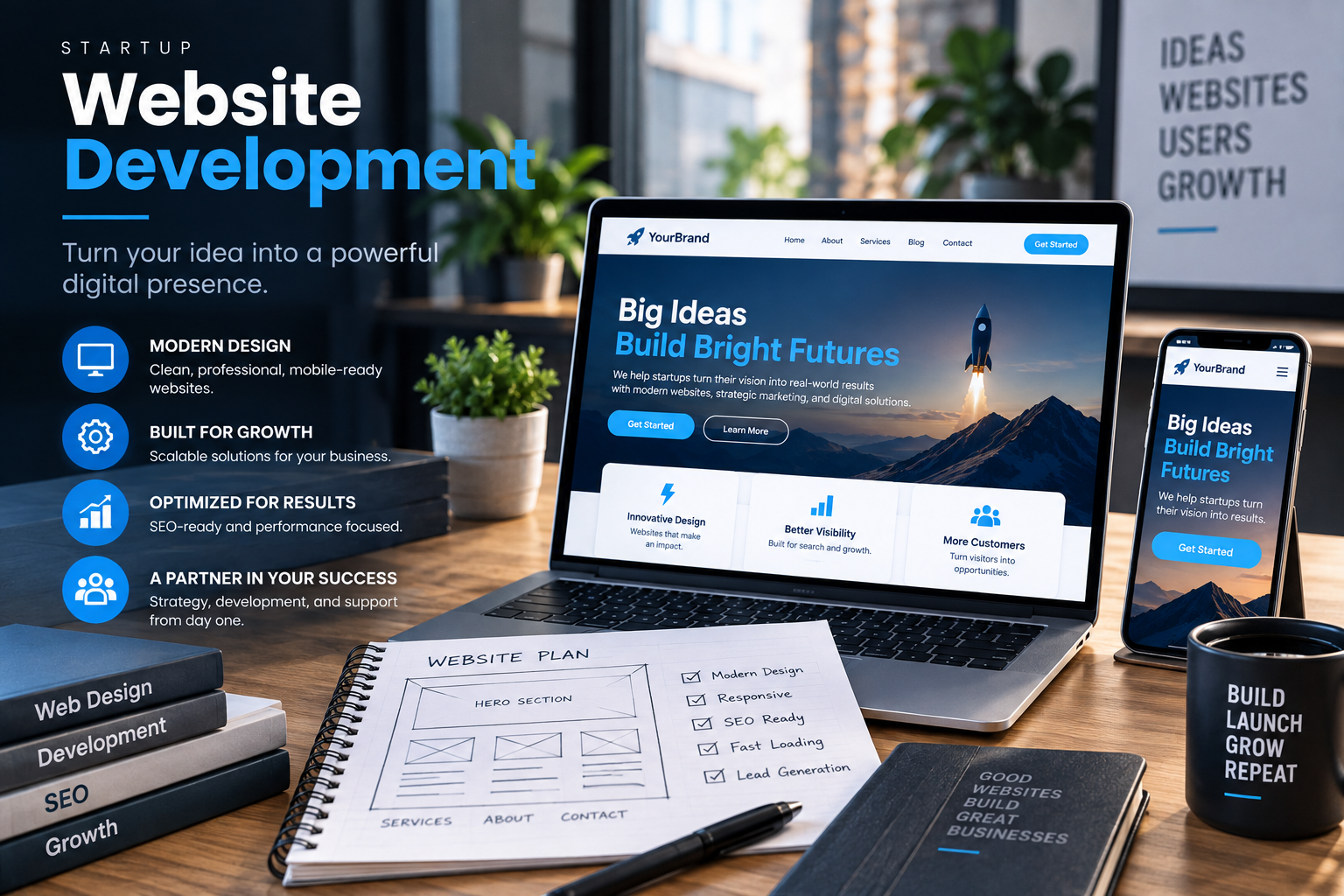 Startup website development