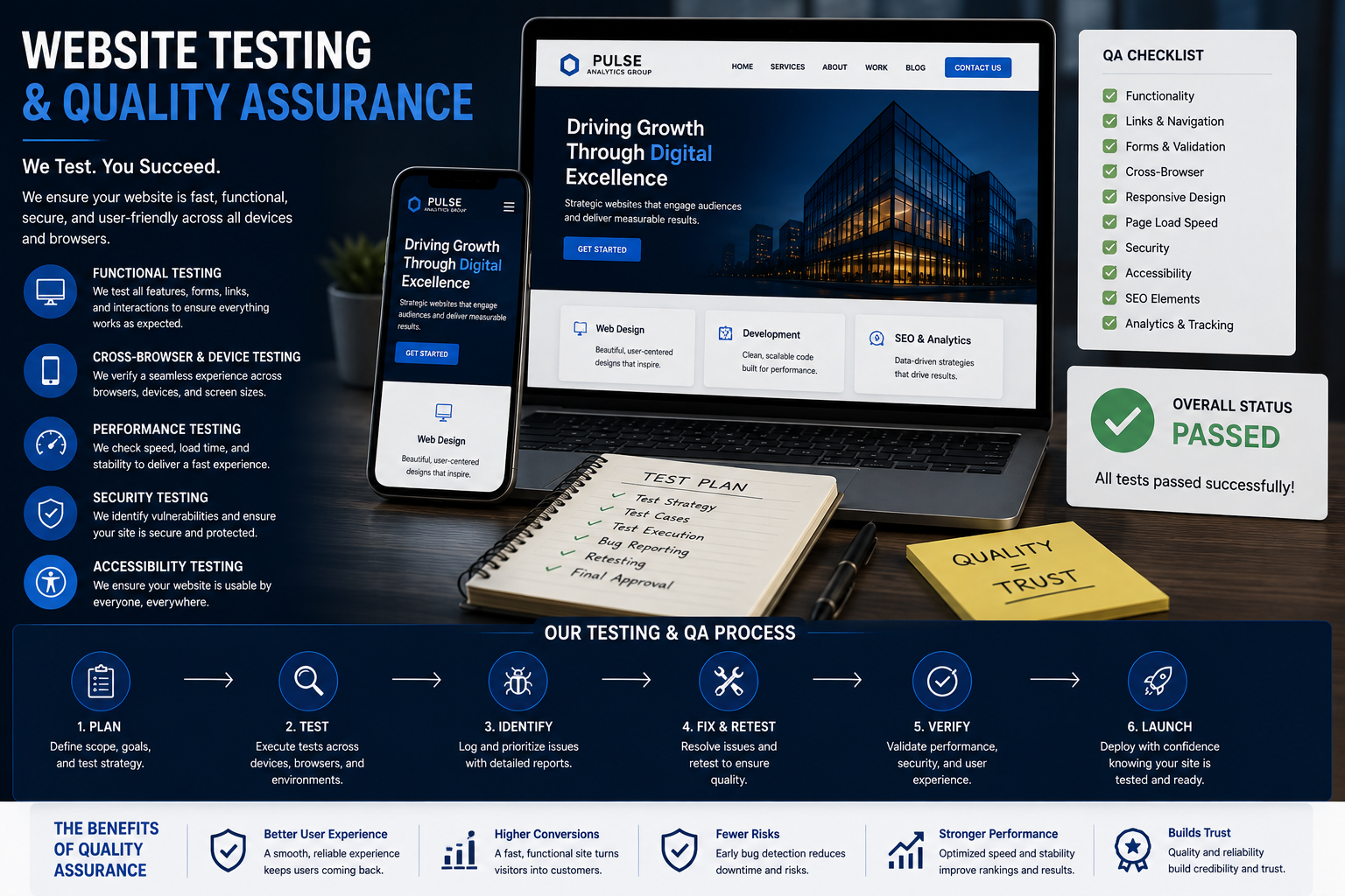 Website testing and quality assurance